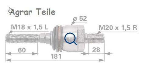 Axialgelenk links steyr m9078 - axialgelenk,