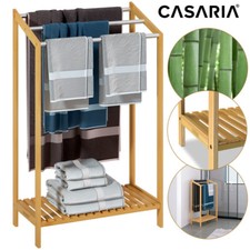 CASARIA® Handtuchhalter Handtuchständer Handtuchstange Stehend Edelstahl Bambus