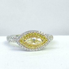 1 Kt Gelb Marquise Halo Doppel