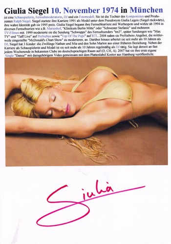 Autogramm giulia siegel - autogramm,