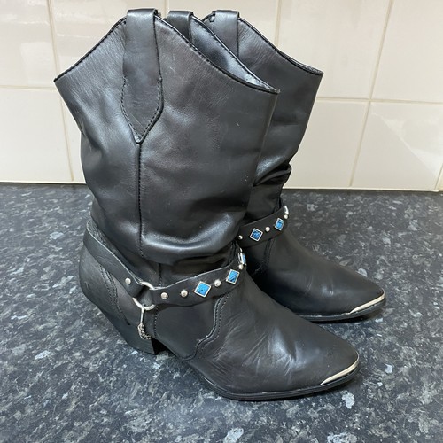 Smoky black leather ankle - black,