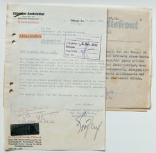 Schreiben Pößneck - Handelsblatt an Litzmannstadt Gauverwaltung Wartheland 1942