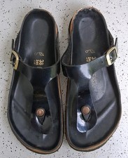 Birkenstock Gizeh Schwarz- Lack Gold Exquisite Gr.38 Regular Fit Damen