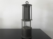 Schwere Grubenlampe Bergbaulampe Antik Vintage Massiv Messing 