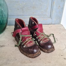 B9370 Alte Skischuhe | Leder | Ski Schuhe | RAR um 1940 | sehr dekorativ