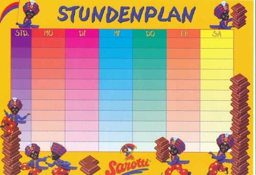 Stundenplan reklame sarotti - reklame,
