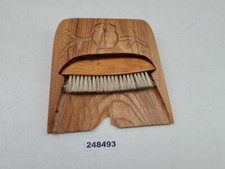 Set Tischkehrer Besen Holz geschnitzt Vogelpaar KS alt Vintage Deko #248493