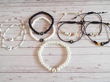 Armband Armkette Damen Perlen Farbwahl Buchstabe Wunschbuchstabe Geschenk