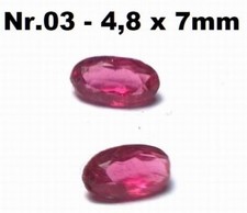 2 x Schmucksteine Turmalin farbiger Spinell 4,8mm x 7mm Idar Oberstein  (36