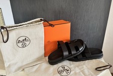 Hermès Sandalen Chypre Schwarz Größe 37, 1 mal getragen