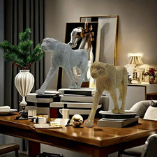 Goldene Leopard Resin Figur