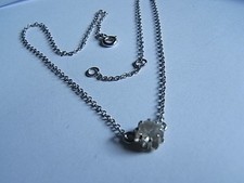 Antik Collier  Halskette 835 Silber  mit hell Stein L. 40 cm