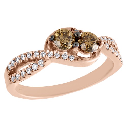14k rosegold zwei - rosegold, stein