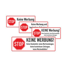Keine Werbung Briefkasten Aufkleber Sticker Post Versand Brief Zeitung Flyer