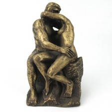 Dekorative Bronze Figur DER KUSS Auguste Rodin Reproduktion Le Baiser Top Deko