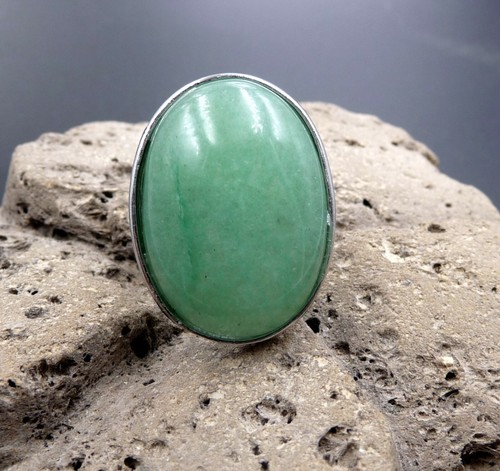 Ring versilbert oval mit