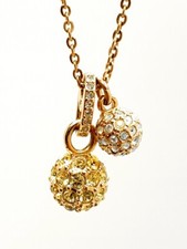 Original Swarovski seltene Collier mit 2 Anhänger Vergoldet – alte Kollektion -9