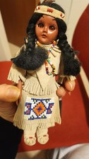 Carlson Puppe Doll Indianerin Prinzessin Papoose Baby Perlen