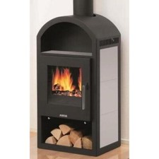 Justus Kaminofen Vegas V Korpus Stahl Schwarz Specksteinkeramik (6 kW)