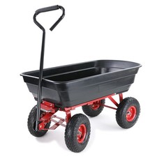 Transportwagen Gartenwagen Schubkarre Handwagen Kippfunktion 250 kg Schwarz Rot