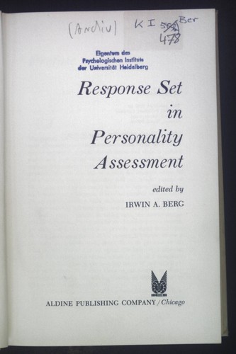 Response set personality - in,