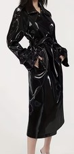 Lack Trenchcoat Mit Gürtel