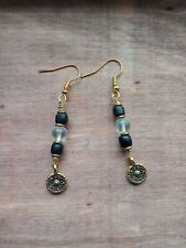 Ohrringe goldfarben Antik-Optik schwarz klar Modeschmuck Perlen