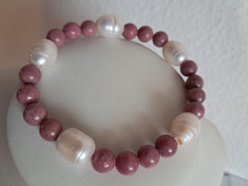Armband auf gummi rhodonit - gummi,,