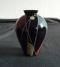 Vase   Schwarzglas Hyalithglas   50er-60er  Jahre   /   22