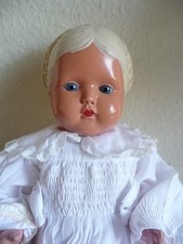 Alte Celba Puppe mit weißblondem Haarkranz - Puppenklinik