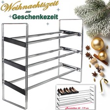 Schuhregal ausziehbar bis 119 cm Teleskop Ständer Schuhablage Regal 15 Paare