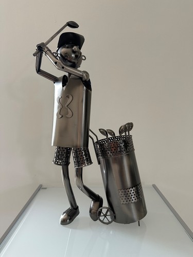 Golfspieler metall skulptur - golfspieler, metall-skulptur