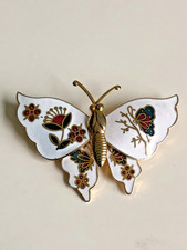 Vintage-Brosche. Schmetterling. Emaille.  Größe: 4,7 x 3,3 cm.