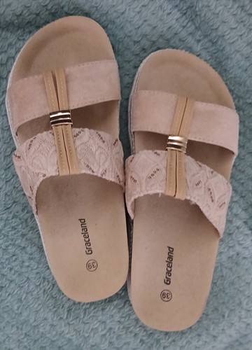 Neue pantoletten beige 39 - beige, gr.39