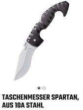 Cold Steel Taschenmesser Spartan, AUS 10A Stahl Wellenschliff Klappmesser Folder