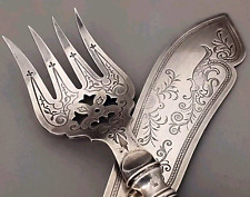 WMF antike Fischvorleger floral Blumen  Vorleger Monogramm K Adel Krone (114)