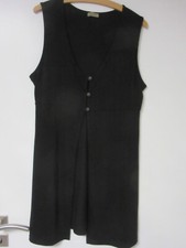 Qiéro - lange Weste Tunika oben mit Knöpfen -  Gr. 42 - schwarz - neu -ärmellos 