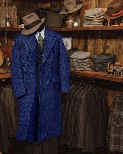 Tweed fischgräte mantel - fischgräte,