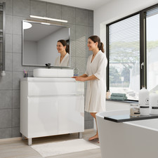 paplinskimoebel Badezimmerschrank mit Schublade und Arbeitsplatte 80 cm Breit WC