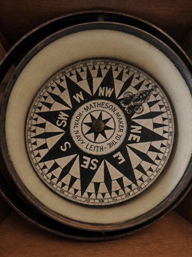 Antique marine gimbal compass - marine,