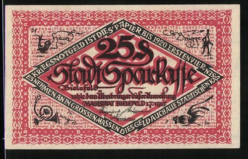 Notgeld bielefeld 1917 25 - notgeld,