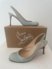 Christian Louboutin Leder Pumps Slingbacks Gr.38,5 in Mint Grün