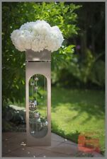 EDELSTAHL GARTEN SÄULE Schale Blumen Pflanztopf 112 cm matt Stab & Kugeln-08-