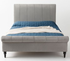 Art Deco Polsterbett Samt Bett Bettgestell 140x200cm Vintage Design Schlafzimmer