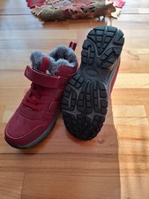Damen Stiefelette gefüttert weinrot Gr. 37 Klettverschluß