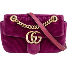 Gucci Quilted Velvet Marmont GG Crossbody Bag Tasche