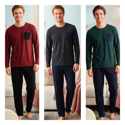 Herren pyjama schlafanzug lang - herren,