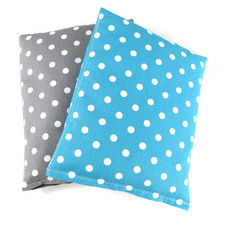 Dinkelkissen 2er Set  je 30 x 20 cm  grau/türkis    Körnerkissen  Wärmekissen