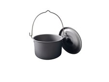Camping-Kochtopf Gavigain, tragbarer Hängetopf, Aluminium-Campingtopf mit Deckel