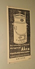 Kleine alte Reklame Akra Viehfütterdämpfer Kyffhäuserhütt  Artern Landwirtschaft